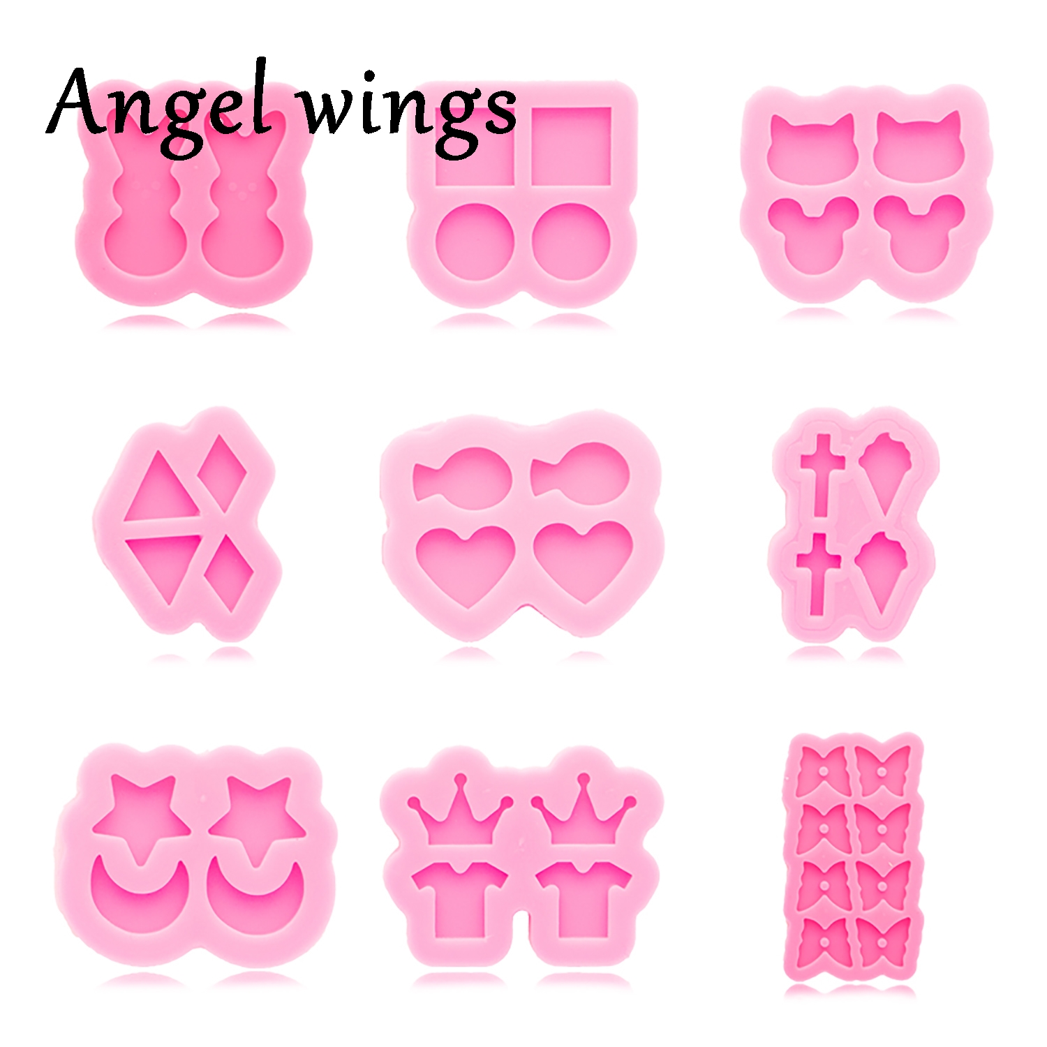 Butterfly Rubber Sheet - DY0891 Many Shapes Butterfly/Mouse/square/round/heart Studs Earrings