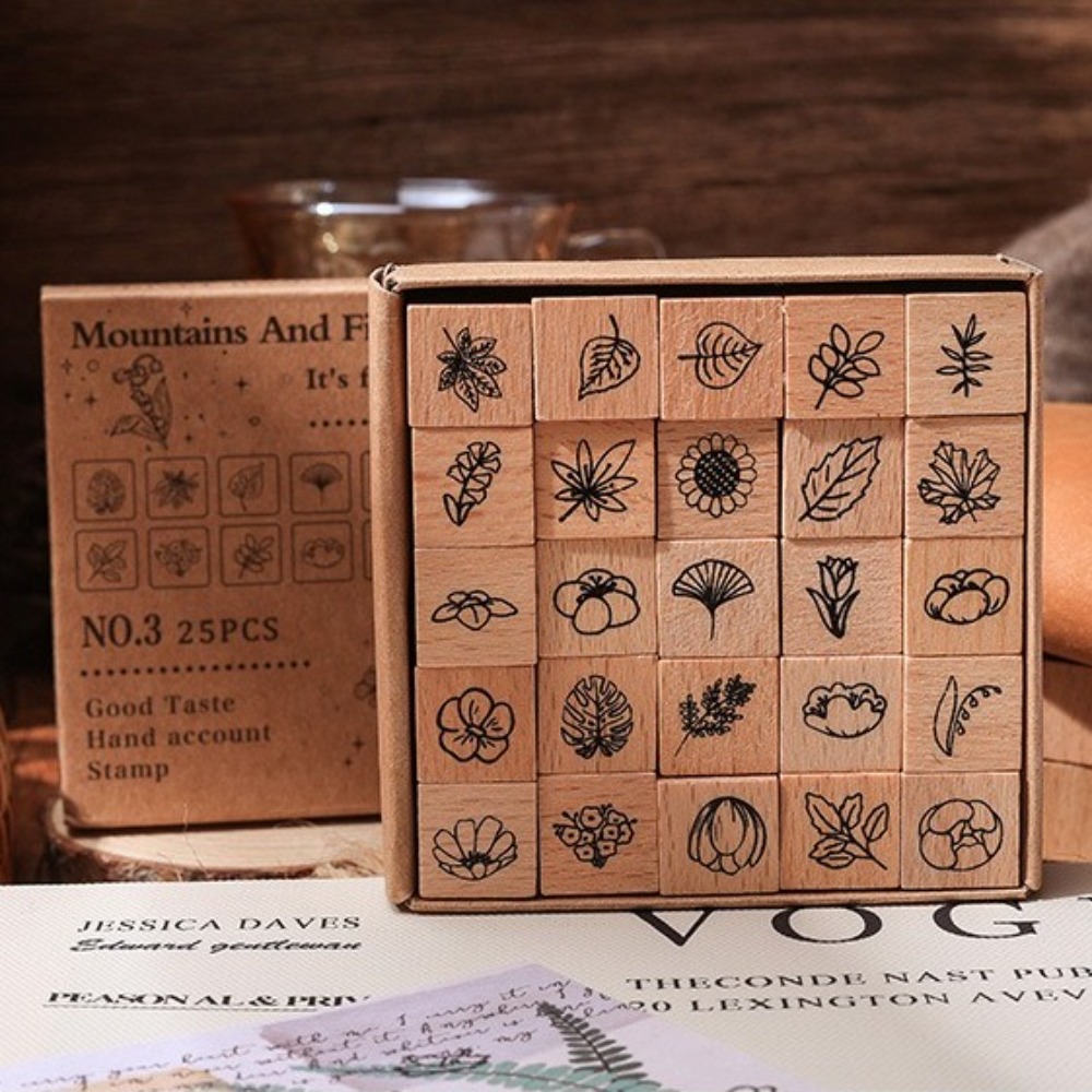 Butterfly Rubber Sheet - 25pcs Butterfly Flower Themed Stamps Set