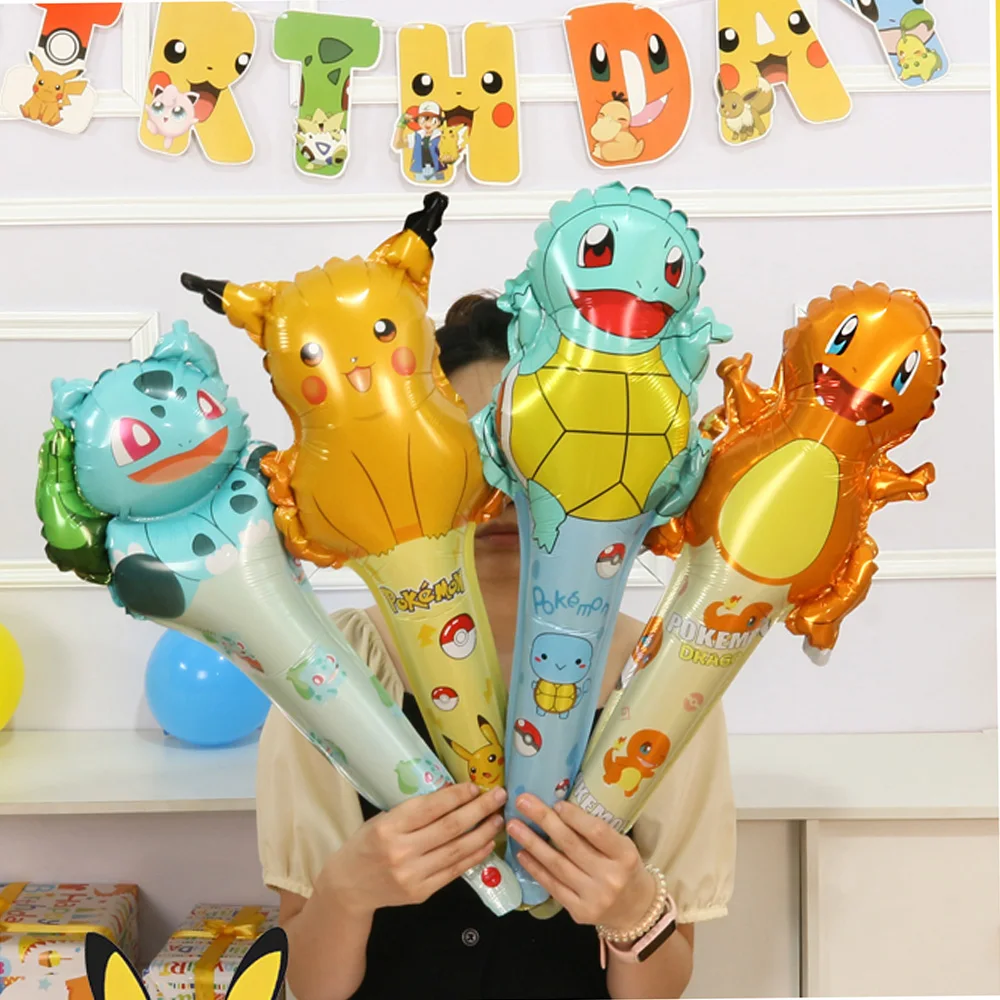 Table Tennis World - 16Pcs Pokemon Hand Stick Foil Balloons