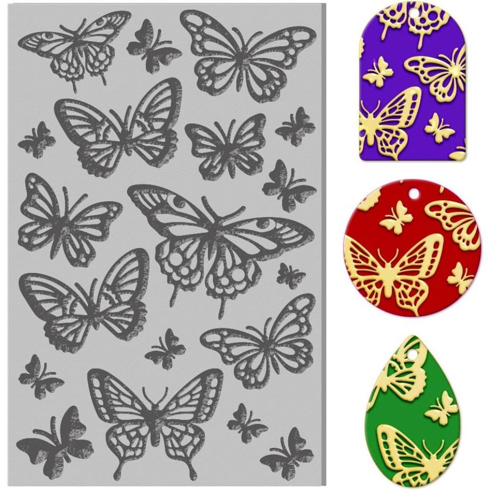 Butterfly Rubber Sheet - Butterfly Polymer Clay Texture Sheets Rubber