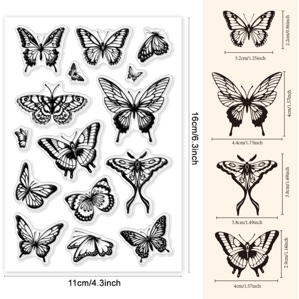 Butterfly Rubber Sheet - 1 Sheet Clear Stamp for Card