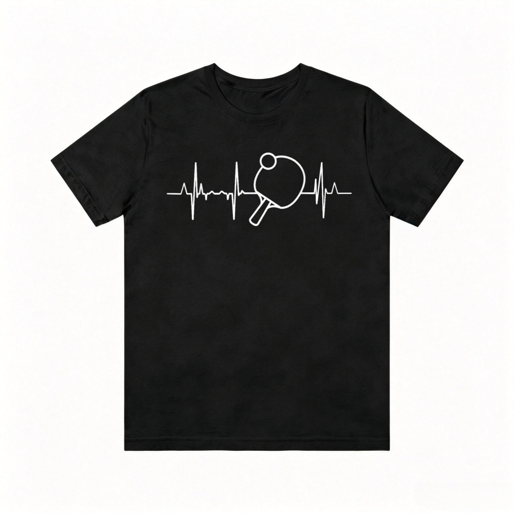 Table Tennis Graphics - Vintage Style Table Tennis Heartbeat Ping