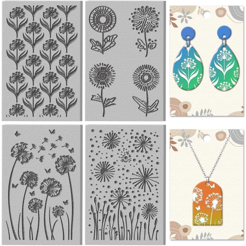Butterfly Rubber Sheet - 4 Sheets Dandelion Clay Texture Mat