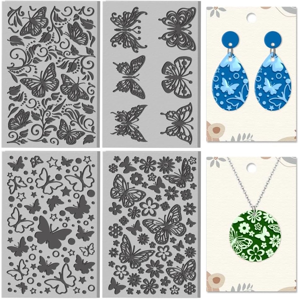 Butterfly Rubber Sheet - 4 Sheets Laserable Rubber for Stamp