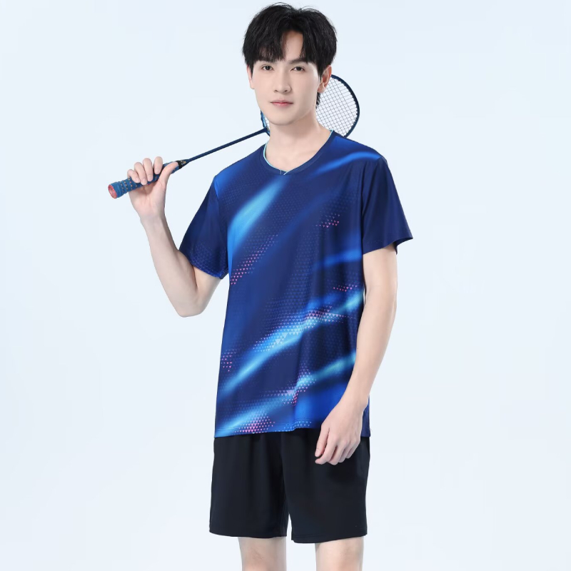 Table Tennis Logo - Men Quick Dry Badminton Shirt Breathable