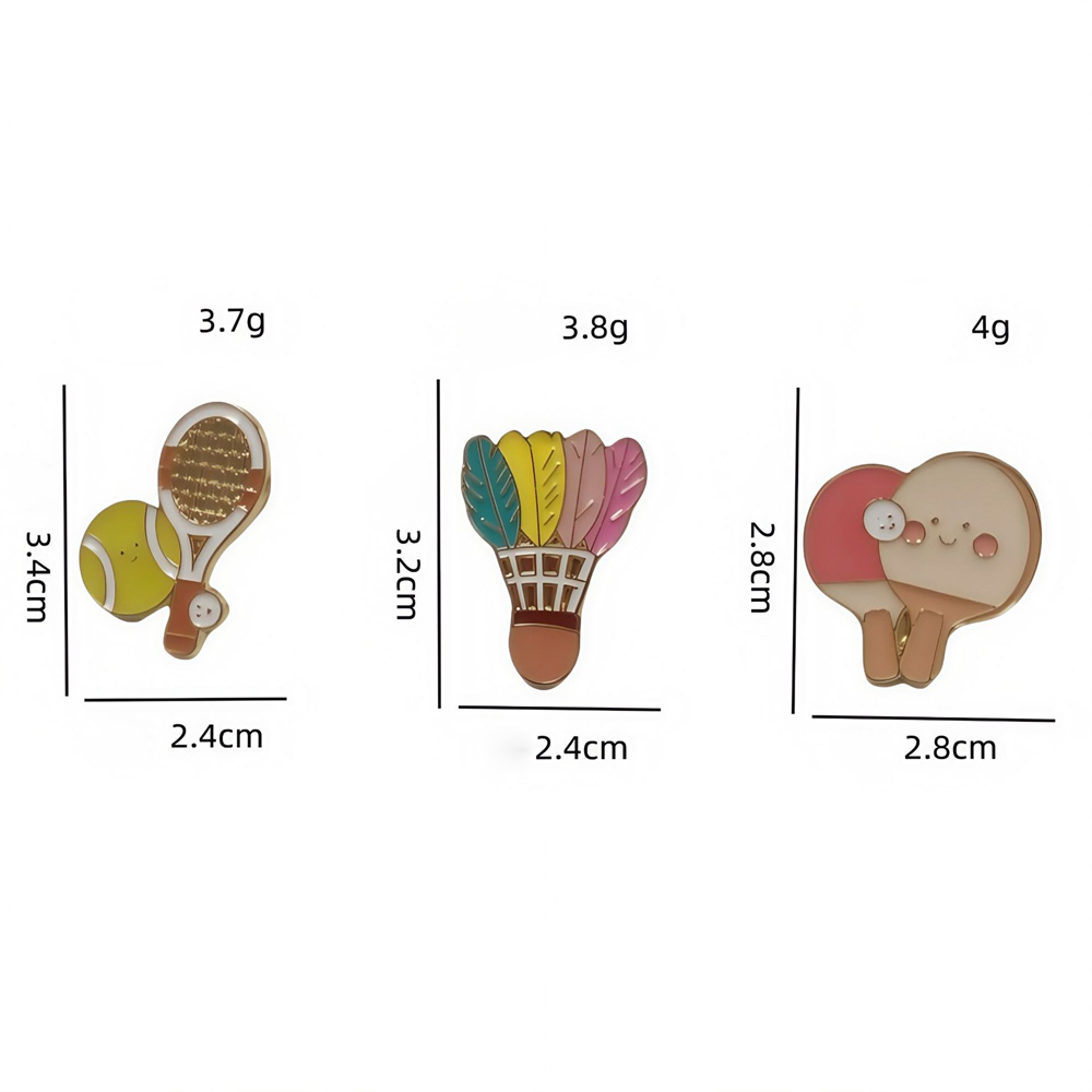 Zinc Alloy Brooches Stylish Ba - Table Tennis Logo ulasan dan harga