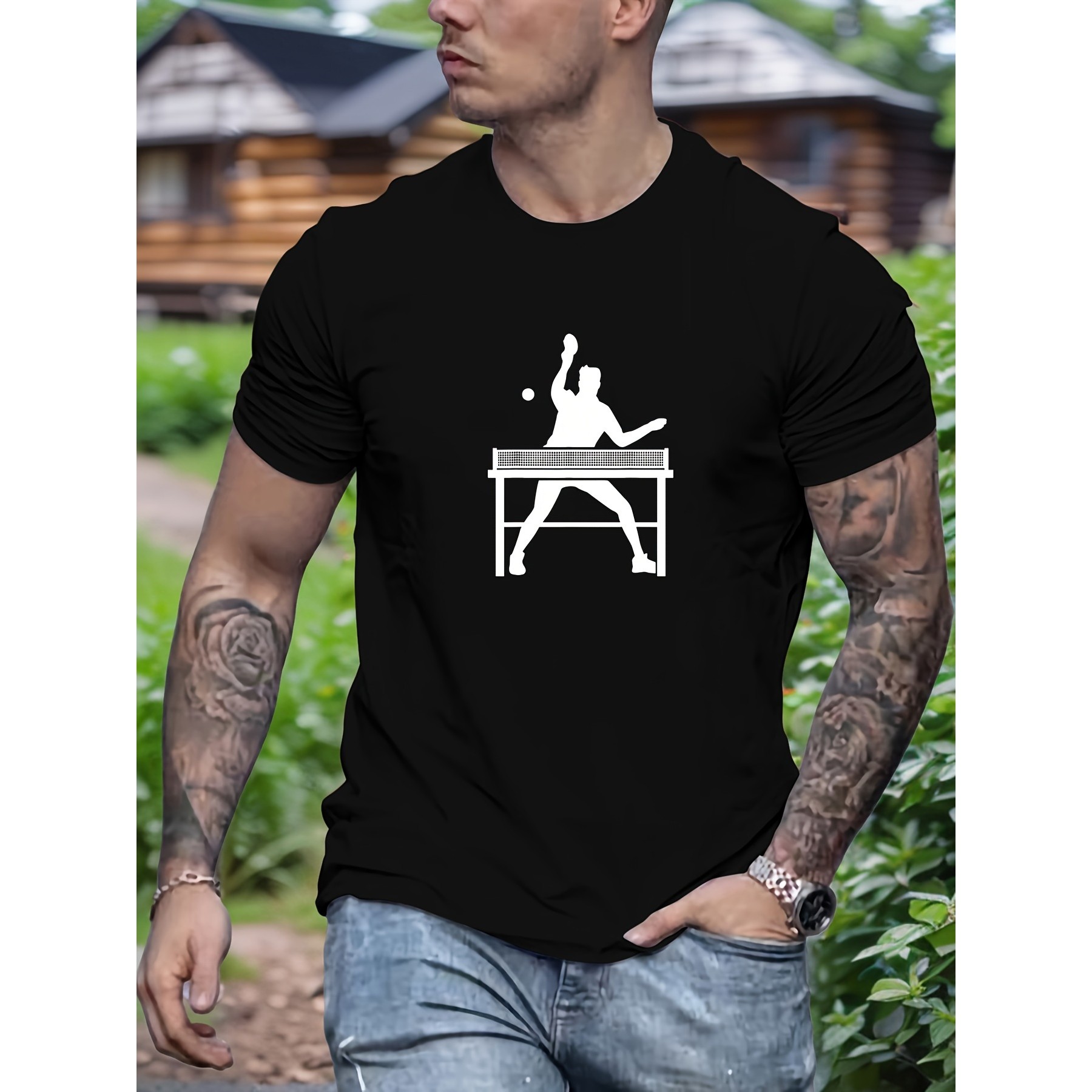 Table Tennis Player Graphic Te - Table Tennis Graphics ulasan dan harga