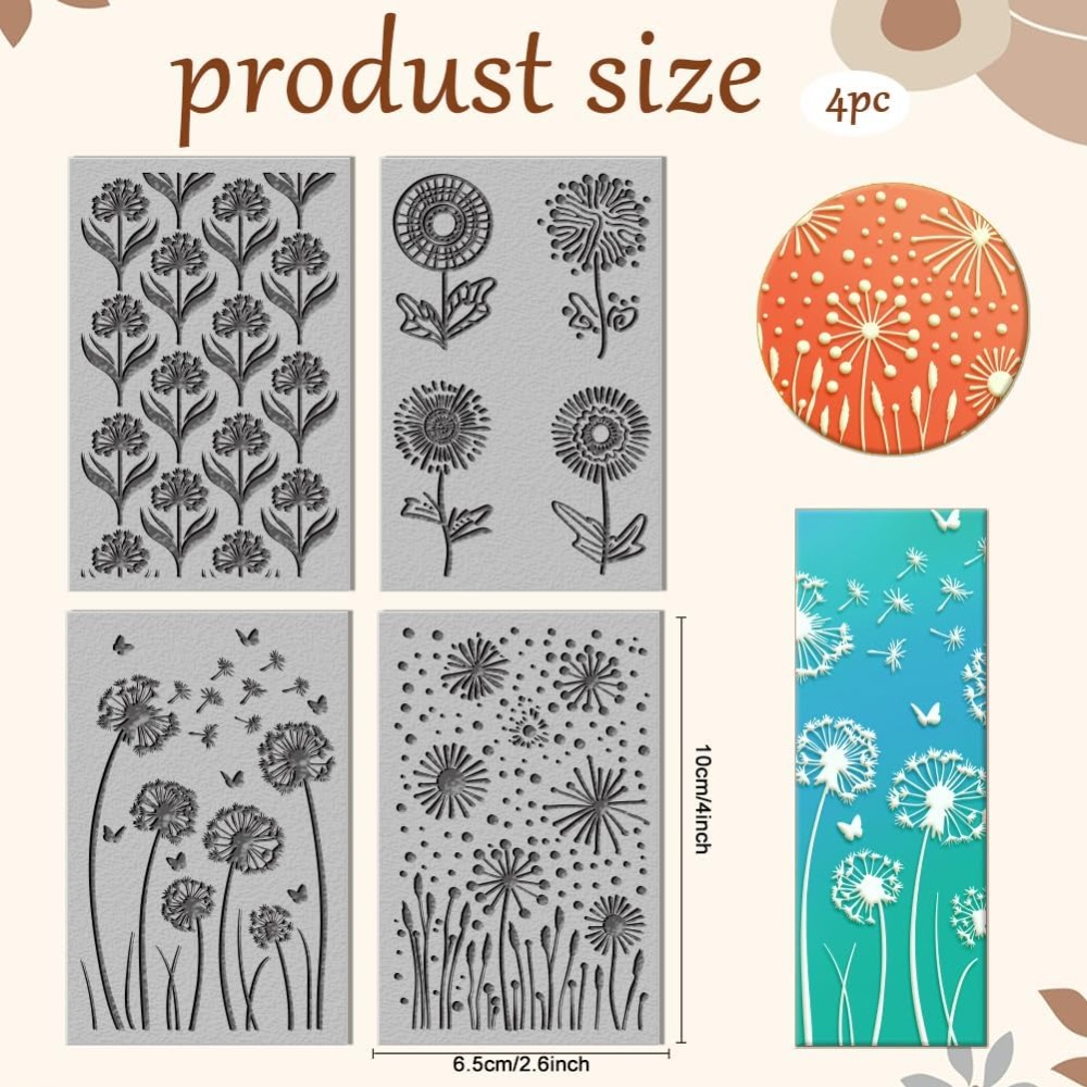 4 Sheets Dandelion Clay Textur - Butterfly Rubber Sheet ulasan dan harga